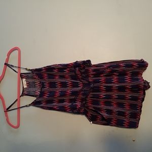 ROMPER XS RED WHITE NAVY POCKETS Adj spaghetti straps W/beads pompom